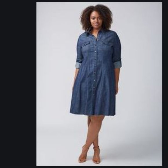denim shirt dress size 22